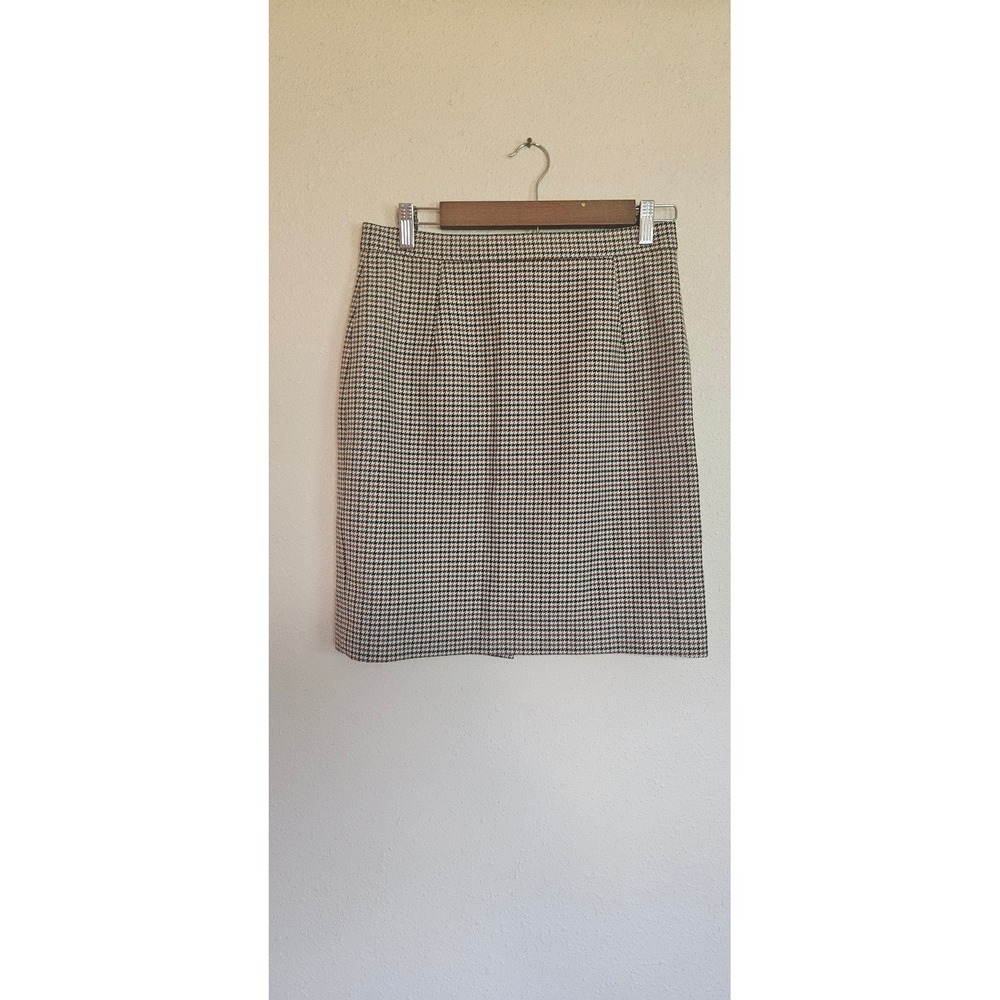 H&M Womens Houndstooth Pencil mini‎ Skirt Brown Black White Size 6